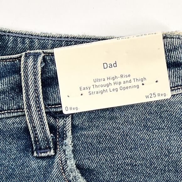 Hollister NWT Ultra High-Rise Dad Jeans Women’s Size 25 Medium Wash Straight Leg - Picture 5 of 8